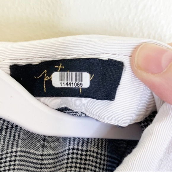 Petersyn Grey Plaid Collared Long Sleeve Ruffle Carter Dress Size L - Picture 9 of 11